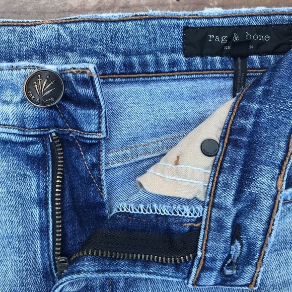 RAG & BONE High Rise Straight Leg Light Stone Wash Jeans Size 26 Zipper Fly - Picture 8 of 13